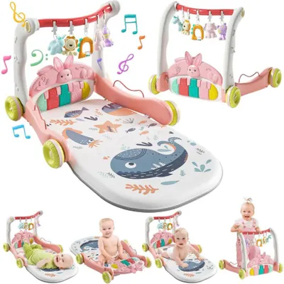 Produktbild von CUTE STONE Spielbogen, Aktivitätscenter, Spieldecke mit Klavier, Bauchlage-Matte, für Neugeborene, fördert Motorik.