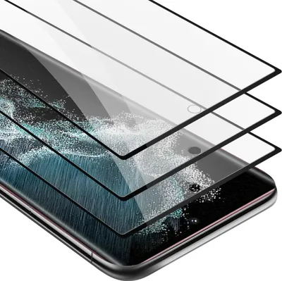 Immagine prodotto di Cadorabo 3x Pellicola protettiva a schermo intero per Samsung Galaxy S22 ULTRA in nero Vetro protettivo del display temperato