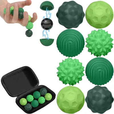 Obrázok produktu pre Magnetické antistresové gule – sada 8 kusov – senzorické hračky – silikónové gule – fidget gule