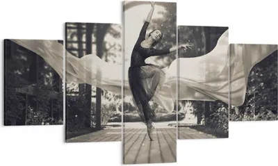 Produktbild von Bild auf Leinwand - Leinwandbild - 5 Teile - Ballerina Tanz Luft - 125x70cm - Wand Bild - Wanddeko - Wandbilder - Leinwanddruck - Bilder - Wanddekoration - Leinwand bilder - Wandbild - EA125x70-4945