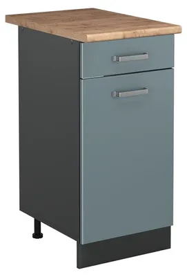 Imagen del producto de Mueble bajo de cocina Vicco R-Line Gris azulado/Antracita 40 cm encimera Roble dorado, Model 61063