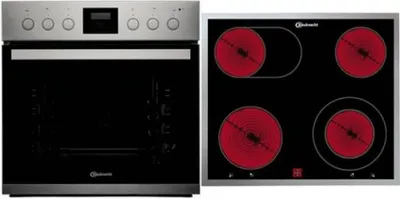 Produktbild von Bauknecht HVS3 TH8V2 IN + CHR 9642 IN, Keramik, 4 Zone(n), Glaskeramik, Schwarz, Berührung, 58 cm