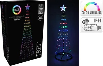 Image de Sapin Led Rgb Noir éclairage Rgb Personnalisable Et Design Moderne. - Basic & Co
