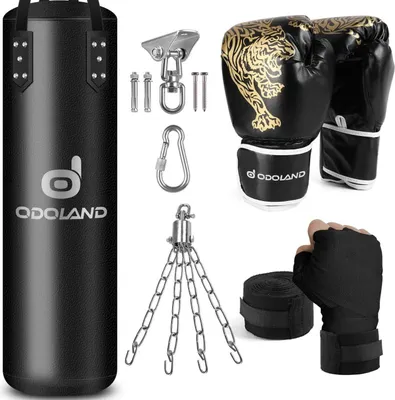 Obrázok produktu pre Odoland Punching Bag Set UNFILLED 6 IN 1 pre dospelých 4FT 12OZ MMA Training