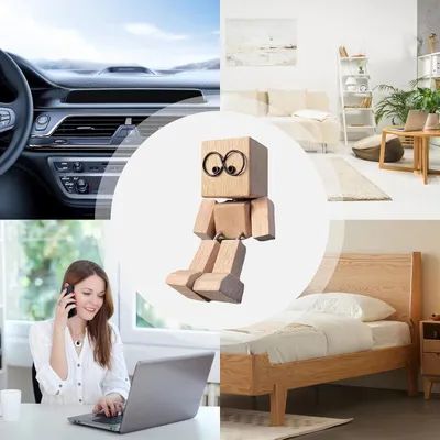 Produktbild von Holz-Wackelfigur für das Armaturenbrett, Dekoration für Auto und Schreibtisch sowie Accessoire für Wohnzimmer und Schlafzimmer