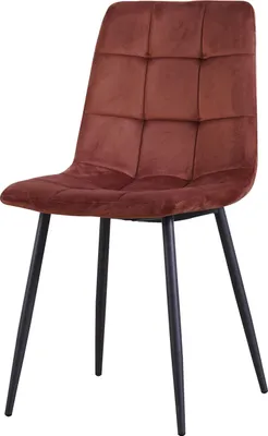 Produktbild von Mesa Esszimmerstuhl aus braunem Samt, Sitzhöhe 49,5 cm, 44,5x53x86,5 cm (BxTxH)