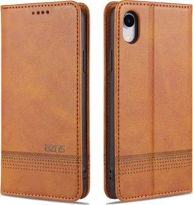 Produktbild von LaimTop LederHülle für iPhone XR, Klapphüllen Brieftasche Magnetverschluss Ständer Schutzhülle für iPhone XR Braun