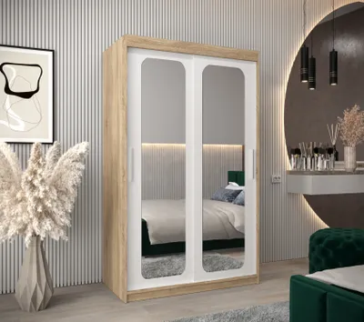 Obrázok produktu pre Zrkadlová skriňa DONICELA 2 - 120 cm, sonoma / biela