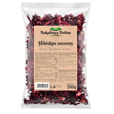 Produktbild von Getrockneter Hibiskus 250 G - Früchtetee-Basis - Intensives Rubinrot - Ohne künstliche Aromen