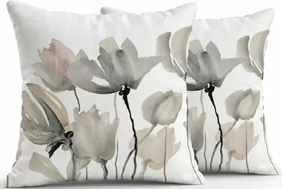 Produktbild von Kissenbezüge 40 x 40 cm, 2er Set, Polyester Leinen, grau, für Sofa