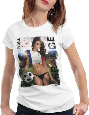 Produktbild von style3 EM 2021 2022 Soccer Girl Deutschland Damen T-Shirt Fußball Trikot Germany Weiss, Größe:XS, Land:Frankreich