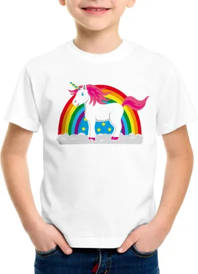Produktbild von style3 Einhorn Mädchen Kinder T-Shirt Regenbogen Unicorn