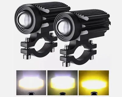 Immagine prodotto di Set di fari a LED per moto, 60 W, giallo-bianco, luce abbagliante e fendinebbia
