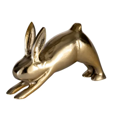 Produktbild von EGLO Living Osterdeko Yoga Hase Vohilava, Deko Figur Ostern Frühling, Frühlingsdeko Osterhase, Tischdeko Osterfigur aus Aluminium in Gold, 20 x 12 cm