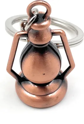 Obrázok produktu pre Onwomania petrolejová lampa svetelný krúžok na kľúče kovový prívesok pre šťastie v hliníkovej darčekovej krabičke, ideálny ako darček