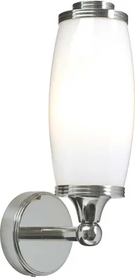 Image de Applique de salle de bain Eliot, chrome poli, 1xG9x3W, laiton, dim. : 28x9x13 cm, IP44, Elstead