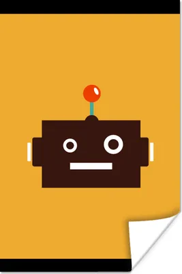 Produktbild von MuchoWow® Poster Roboter - Gesicht - Antenne - Gelb - Jungen - Kind 120x160 cm - Wandbilder