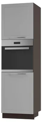 Productafbeelding van Ovenombouwkast BARI, 60x207 cm, geverfd, kleur naar keuze, model BA-D14/RU/2D, RAL 7040, mat fenstergrijs, lava