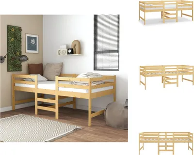 Image de vidaXL Lit en bois massif 90x200 cm pin - Lits et Sommiers