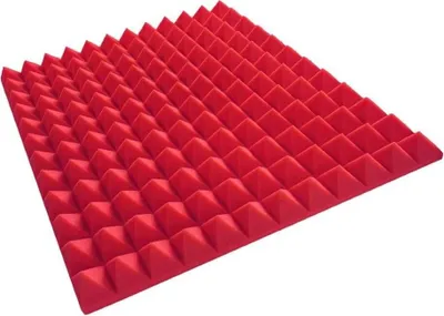Produktbild von Dibapur Pyramiden Color Schaumstoff (Rot/Pink) ca.49x49x5cm) Akustikschaumstoff Schall Schutz Dämmung