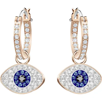 Produktbild von Swarovski 5425857 Ohrringe Creolen Duo Evil Eye Mehrfarbig Rosé Vergoldung