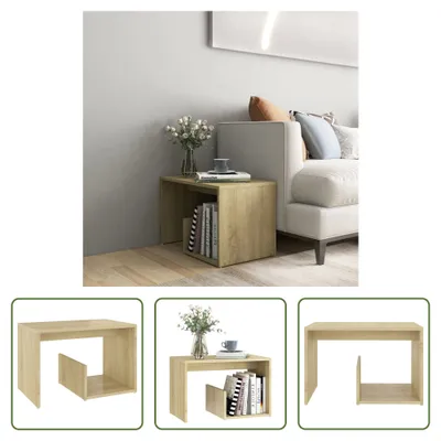 Obrázek produktu pro The Living Store Odkládací stolek Sonoma dub 59x36x38 cm materiál na bázi dřeva
