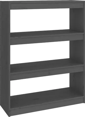Produktbild von vidaXL Bücherregal/Raumteiler Grau 80x30x103,5 cm Massivholz Kiefer