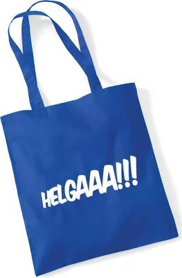 Produktbild von Huuraa Jutebeutel Helgaaa Schriftzug 10 Liter Bright Royal Baumwolle Tasche Geschenkidee