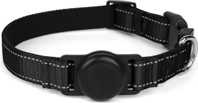 Produktbild von INF L-Größe Haustierhalsband mit Tracker-Halter – Wasserdicht, Reflektierend Schwarz