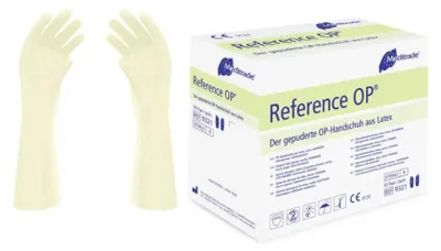 Produktbild von Reference™ OP-Handschuh Naturlatex gepudert, aus Latex, gepudert, 1 Packung = 50 Paar