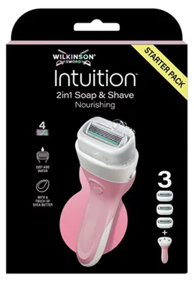 Immagine prodotto di Rasoio 2 in 1 per sapone e rasatura, nutriente, con 3 testine