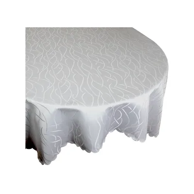 Produktbild von Tischdecke Oval Damast Streifen 160x220 cm Silber Tischwäsche Tischdecken