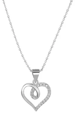 Image de Collier argent avec cœur AGS495/47 (chaîne, pendentif)