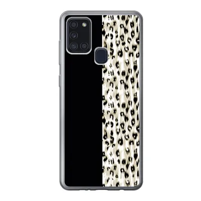 Produktbild von MuchoWow® Handyhülle Schutzhülle Hülle für Samsung Galaxy A21s Pantherdruck - Pelz - Tier Silikon Softcase Handy Hülle - Hartschale