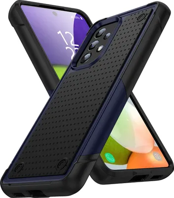 Produktbild von Für Samsung Galaxy A52S A52 5G/4G Hülle Militärqualität Stoßfest Hybrid 2 in 1 Hart PC Weich TPU Handyhülle Blau Schwarz