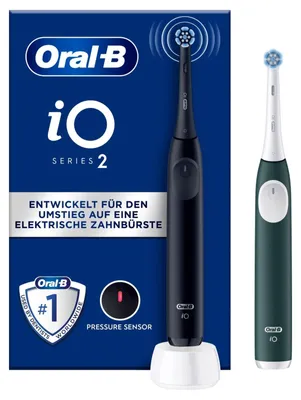 Produktbild von Oral-B iO Series 2 Night Black/ Forest Green mit 2.Handstück