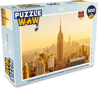Obrázok produktu pre MuchoWow® Puzzle 500 ks Zlatý západ slnka pri Empire State Building v New Yorku