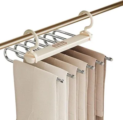 Produktbild von Platzsparender Kleiderbügel für Schrankorganisation - Multifunktional zum Aufhängen von Hosen und Schals