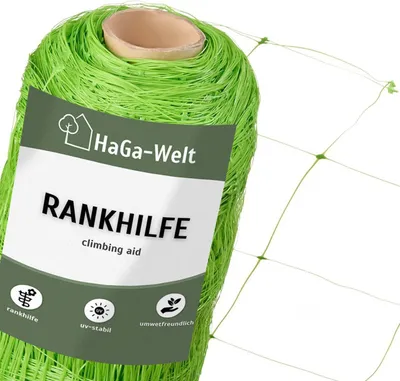 Produktbild von Rankhilfe Masche 140mm Ranknetz für Kletterpflanzen grün – 20 Meter
