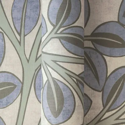 Produktbild von Vliestapete Blau/Grün mit modernem Blatt- und Astmotiv AS Creation (KG-176116)