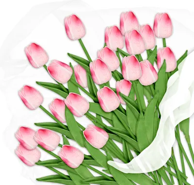 Produktbild von Relaxdays künstliche Tulpen, 24 Kunstblumen wie echt, dekorative Kunsttulpen aus Kunststoff, ca. 33,5 cm lang rosa/grün