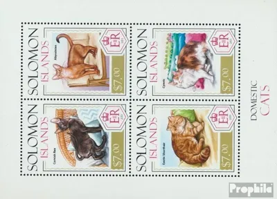 Produktbild von Briefmarken Salomoninseln 2014 Mi 2327-2330 Kleinbogen (kompl. Ausg.) postfrisch Katzen