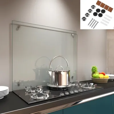 Produktbild von Küchenrückwand ESG 6 mm Klarglas 100×50 cm Herdspritzschutz Fliesenspiegel