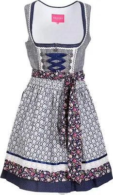 Produktbild von Dirndl Fashion Queen 43605-80 50er Länge grau marine 36