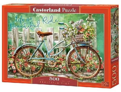 Produktbild von Castorland Puzzle, 500 Teile, Motiv: Eine schöne Fahrt mit dem Fahrrad, Kunstpuzzle, Puzzle für Erwachsene, Castorland B-52998
