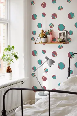 Produktbild von Coloray Fototapete 250x104 cm Latextapete Magicstick - voller Punkte geometrischer Kreis