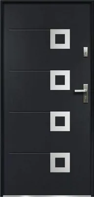 Produktbild von Eingangstür aus Stahl mit Edelstahl H207 x B100 cm anthrazit - Stärke 55 mm - DIN links - TIFANA