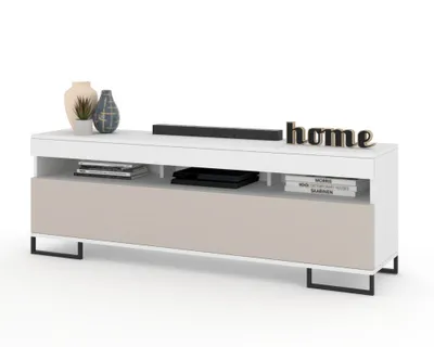 Produktbild von Modern TV-Lowboard Fernsehschrank PLAY STEHEND Weiß Matt/Cashmere 140cm