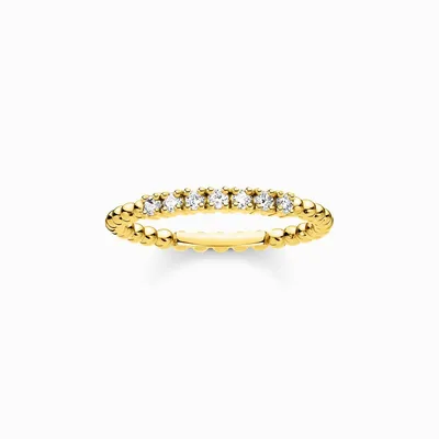 Produktbild von Thomas Sabo TR2323-414-14 Ring Damen Kugeln mit Weißen Steinen Vergoldet Gr. 48
