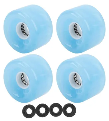 Image de Roues de skateboard, lot de 4, 52 mm, en PU, dureté 78A, bleues, pour longboard et cruiser